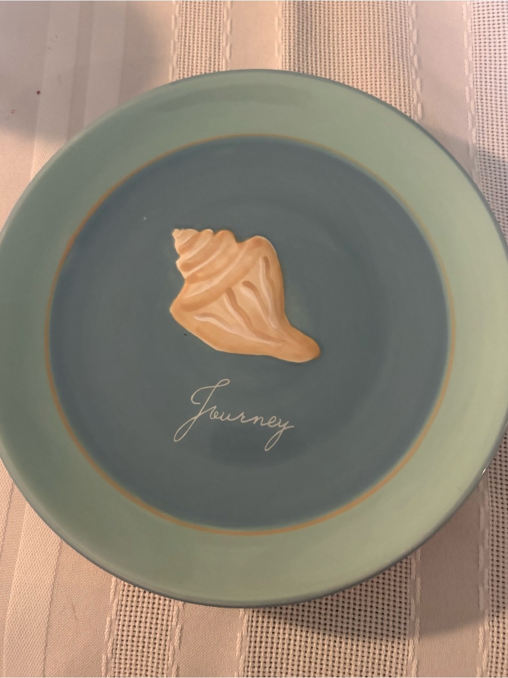 Dei Denniseast Coastal Blue & Seafoam Ceramic Accent Dinner Plate Dennisport, MA